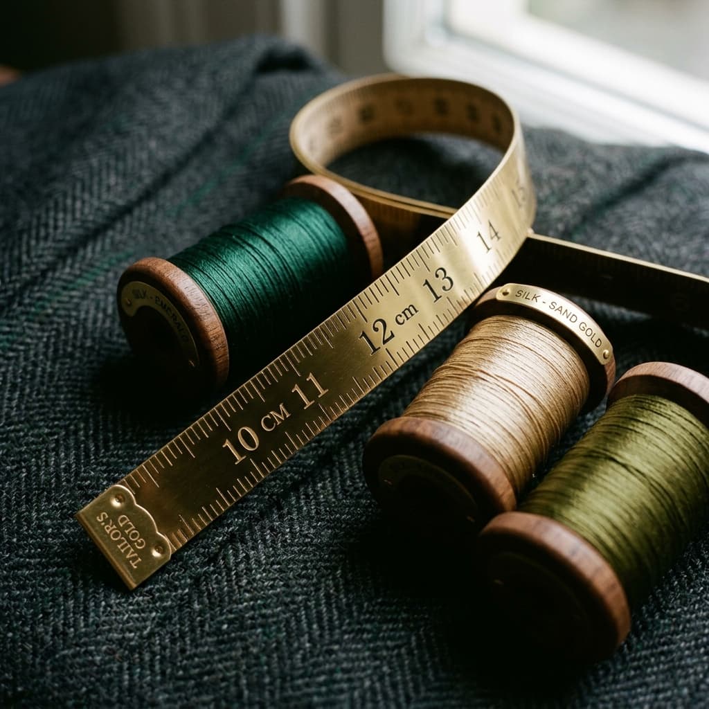 Premium silk threads and measuring tape